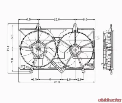 TYC Genera Dual Radiator and Condenser Fan Assembly Toyota Corolla 1998-2002 - 620010