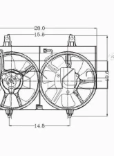 TYC Genera Dual Radiator and Condenser Fan Assembly Nissan Sentra 2000-2001                                     - 620020 - Image 5