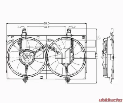 TYC Genera Dual Radiator and Condenser Fan Assembly Nissan Maxima 1995-1999 - 620050