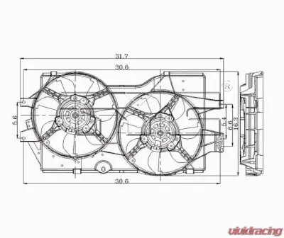 TYC Genera Dual Radiator and Condenser Fan Assembly - 620140