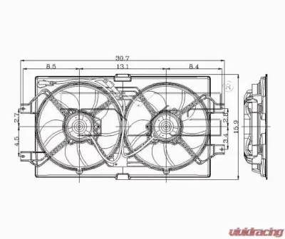 TYC Genera Dual Radiator and Condenser Fan Assembly - 620190