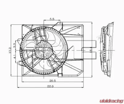 TYC Genera Dual Radiator and Condenser Fan Assembly Ford Escort 1997-2002 - 620240