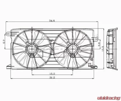 TYC Genera Dual Radiator and Condenser Fan Assembly - 620320