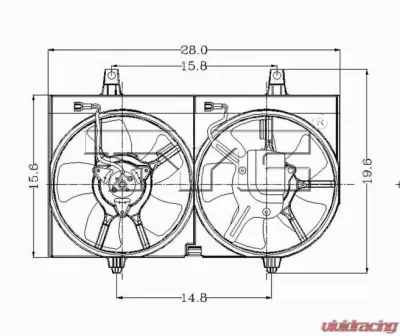 TYC Genera Dual Radiator and Condenser Fan Assembly Nissan Maxima 2000-2001 - 620360