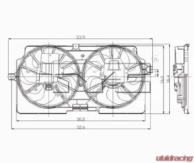 TYC Genera Dual Radiator and Condenser Fan Assembly - 620410