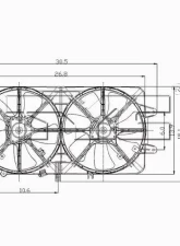 TYC Genera Dual Radiator and Condenser Fan Assembly Mazda 626 2000-2002 2.0L 4-Cyl                                     - 620450 - Image 3