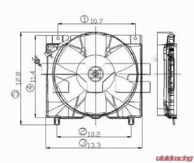 TYC Genera Dual Radiator and Condenser Fan Assembly Jeep Cherokee 1986-1994 - 620540