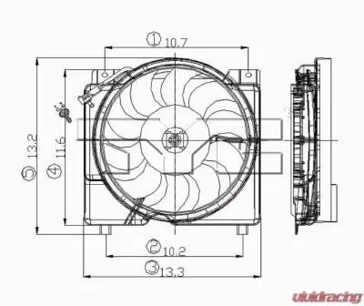 TYC Genera Dual Radiator and Condenser Fan Assembly Jeep Cherokee 1995-1996 4.0L 6-Cyl - 620550
