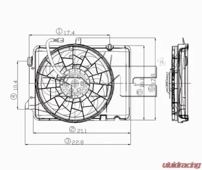 TYC Genera Dual Radiator and Condenser Fan Assembly - 620640