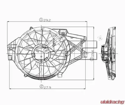 TYC Genera Dual Radiator and Condenser Fan Assembly Ford Mustang 2001-2004 4.6L V8 - 620650