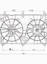 TYC Genera Dual Radiator and Condenser Fan Assembly Honda Accord 2003-2007 2.4L 4-Cyl                                     - 620690 - Image 3