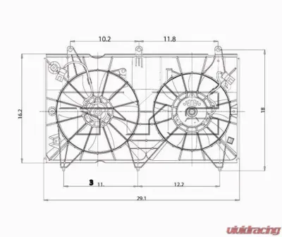TYC Genera Dual Radiator and Condenser Fan Assembly Honda Accord 2003-2007 2.4L 4-Cyl - 620690