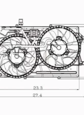 TYC Genera Dual Radiator and Condenser Fan Assembly Ford Focus 2000-2002 2.0L 4-Cyl                                     - 620720 - Image 3