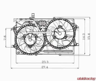 TYC Genera Dual Radiator and Condenser Fan Assembly Ford Focus 2000-2002 2.0L 4-Cyl - 620720