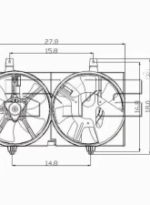 TYC Genera Dual Radiator and Condenser Fan Assembly Nissan Sentra 2002-2006 1.8L 4-Cyl                                     - 620730 - Image 6