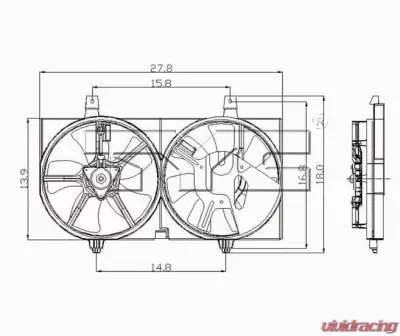 TYC Genera Dual Radiator and Condenser Fan Assembly Nissan Sentra 2002-2006 1.8L 4-Cyl - 620730