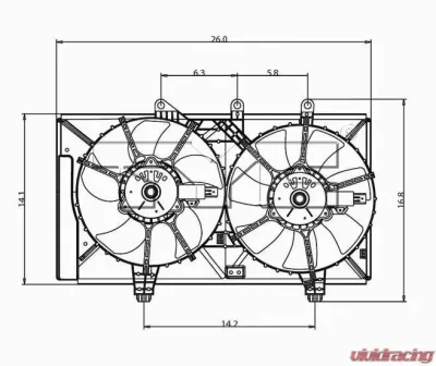 TYC Genera Dual Radiator and Condenser Fan Assembly Dodge Neon 2001-2003 Automatic - 620740