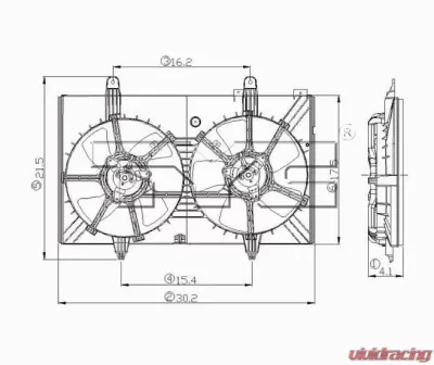 TYC Genera Dual Radiator and Condenser Fan Assembly Nissan Murano 2003-2007 - 620760