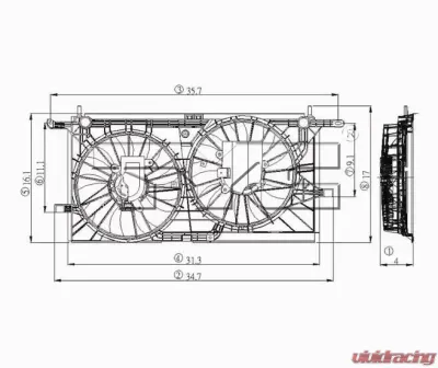 TYC Genera Dual Radiator and Condenser Fan Assembly - 620780