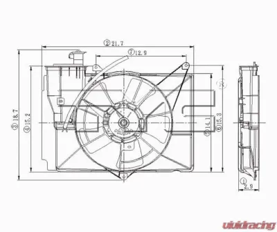 TYC Genera Dual Radiator and Condenser Fan Assembly - 620790