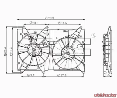 TYC Genera Dual Radiator and Condenser Fan Assembly - 620810