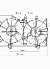 TYC Genera Dual Radiator and Condenser Fan Assembly Dodge Neon 2003-2005 2.4L 4-Cyl                                     - 620830 - Image 3