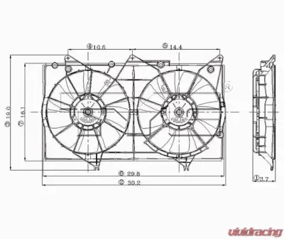 TYC Genera Dual Radiator and Condenser Fan Assembly - 620870