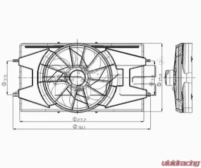 TYC Genera Dual Radiator and Condenser Fan Assembly Saturn ION 2003-2007 2.2L 4-Cyl - 620900