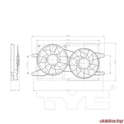 TYC Genera Dual Radiator and Condenser Fan Assembly - 620910