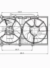 TYC Genera Dual Radiator and Condenser Fan Assembly Mitsubishi Lancer 2003-2007 2.0L 4-Cyl                                     - 620930 - Image 2