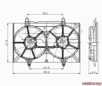 TYC Genera Dual Radiator and Condenser Fan Assembly Nissan Quest 2004-2009 - 620940