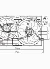 TYC Genera Dual Radiator and Condenser Fan Assembly Volkswagen                                     - 620990 - Image 3