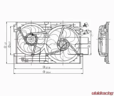 TYC Genera Dual Radiator and Condenser Fan Assembly Volkswagen - 620990