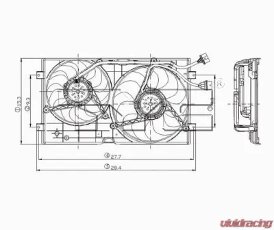 TYC Genera Dual Radiator and Condenser Fan Assembly Volkswagen Beetle 1998-2007 - 621000