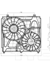 TYC Genera Dual Radiator and Condenser Fan Assembly Kia Sorento 2003-2006                                     - 621040 - Image 2