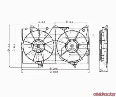 TYC Genera Dual Radiator and Condenser Fan Assembly Lexus ES330 2004-2006 - 621060