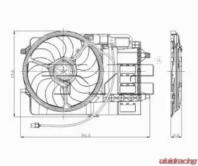 TYC Genera Dual Radiator and Condenser Fan Assembly Mini Cooper 2003-2008 - 621080