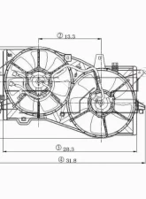 TYC Genera Dual Radiator and Condenser Fan Assembly Mazda MPV 2002-2006                                     - 621090 - Image 3