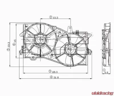 TYC Genera Dual Radiator and Condenser Fan Assembly Mazda MPV 2002-2006 - 621090