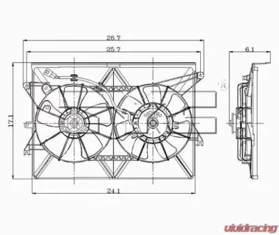 TYC Genera Dual Radiator and Condenser Fan Assembly Scion tC 2005-2010 - 621120