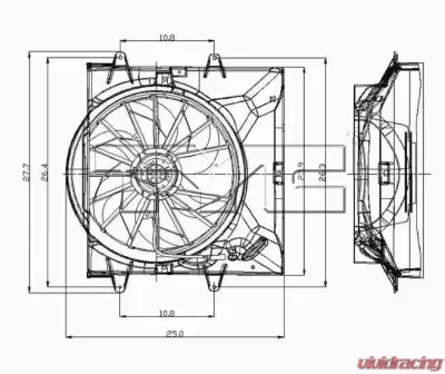 TYC Genera Dual Radiator and Condenser Fan Assembly Jeep Grand Cherokee 2004 4.0L 6-Cyl - 621130