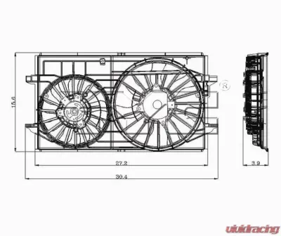 TYC Genera Dual Radiator and Condenser Fan Assembly - 621150