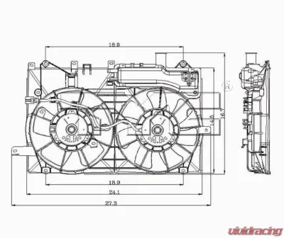TYC Genera Dual Radiator and Condenser Fan Assembly Toyota Prius 2004-2009 - 621190
