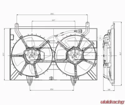 TYC Genera Dual Radiator and Condenser Fan Assembly Infiniti FX Series 2003-2008 - 621210