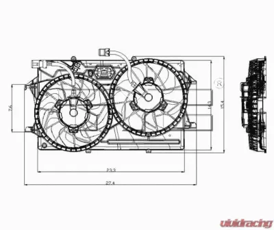 TYC Genera Dual Radiator and Condenser Fan Assembly Ford Focus 2003-2004 2.0L 4-Cyl - 621230
