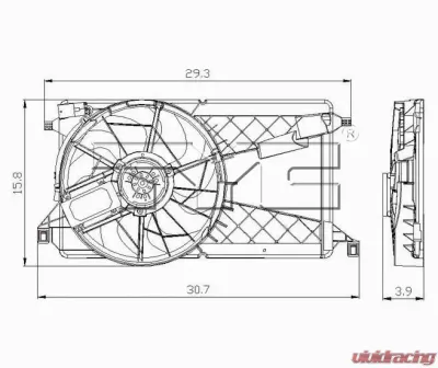 TYC Genera Dual Radiator and Condenser Fan Assembly Mazda Mazda 3 2004-2009 - 621270