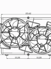 TYC Genera Dual Radiator and Condenser Fan Assembly Chevrolet Equinox 2005                                     - 621330 - Image 3