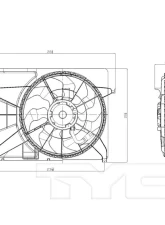 TYC Genera Dual Radiator and Condenser Fan Assembly Hyundai Sonata 2006-2008 3.3L V6                                     - 621340 - Image 2