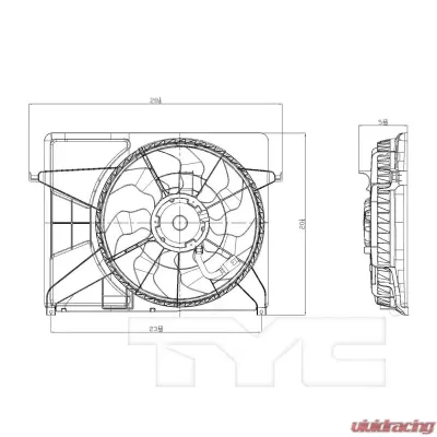 TYC Genera Dual Radiator and Condenser Fan Assembly Hyundai Sonata 2006-2008 3.3L V6 - 621340