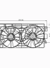 TYC Genera Dual Radiator and Condenser Fan Assembly Toyota 2000-2005                                     - 621350 - Image 3